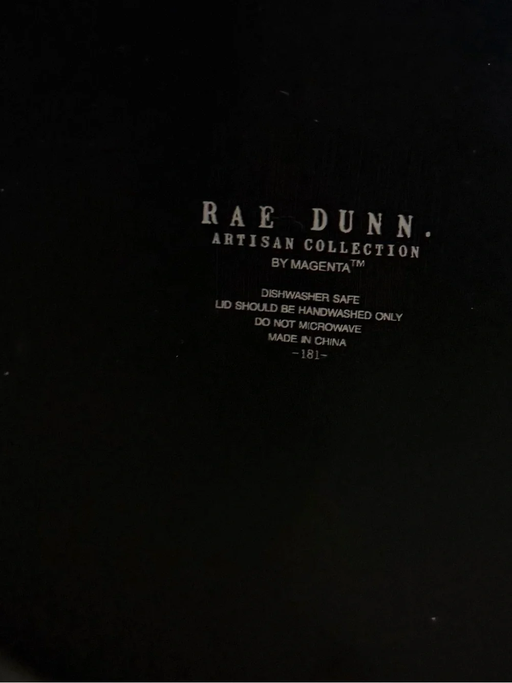 Rae Dunn Black Halloween Jar with Yellow Lettering